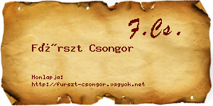 Fürszt Csongor névjegykártya